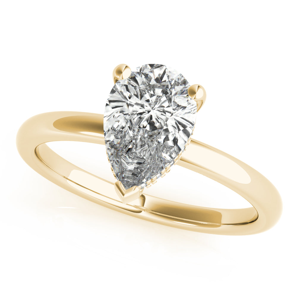 Pear shaped halo style diamond setting engagement ring setting 140-470 –  Cut FJ LLC.